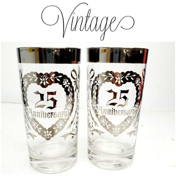 Vintage Other - Vintage 25th anniversary glasses